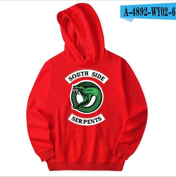 

2019 new riverdale men women hooded large size hooded hooded shirt us drama album sweater hoodies thin section boy girls hip hop streetwear, Black