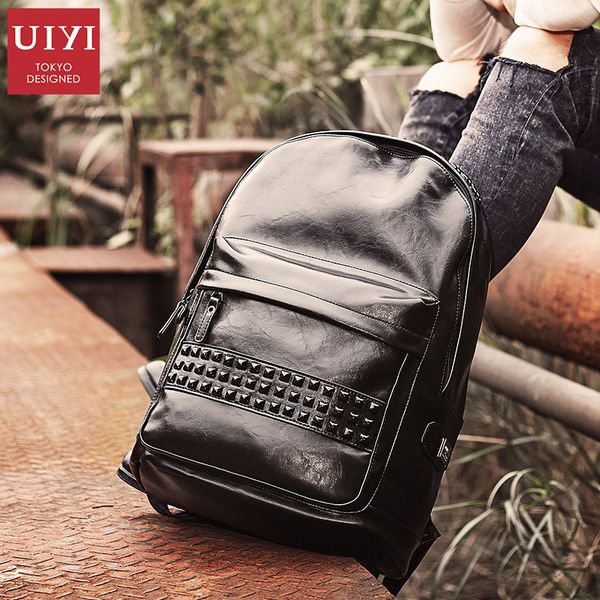 

uiyi 14 ' ноутбук популярный новый мужской рюкзак pu мода сумка мужчины путешествия рюкзак багаж высокое качество мужской задний мешок подро