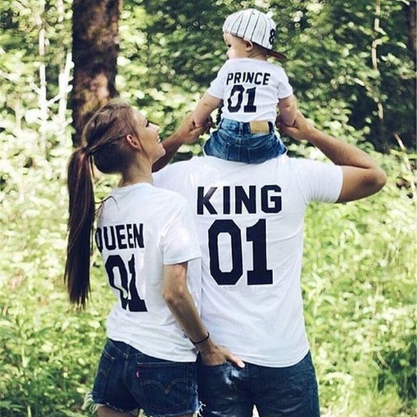

женская дизайнерская хип-хоп с коротким рукавом детская одежда для родителей и детей пара футболок, White