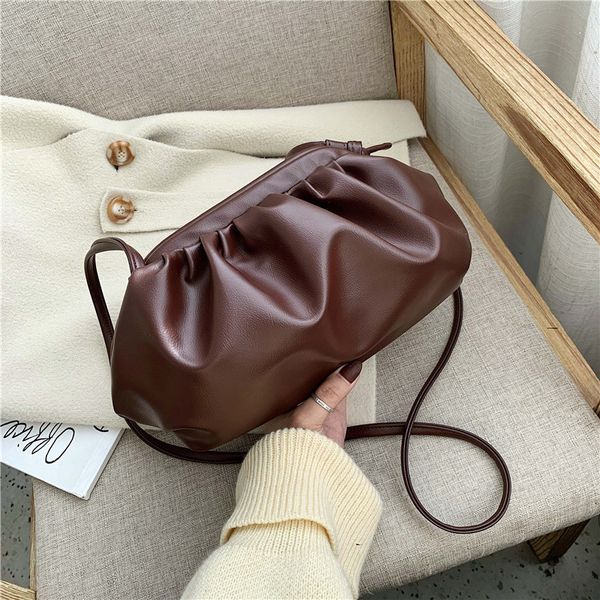 

2020 мода дамы клатч корейский новый стиль творческий сплошной цвет сумка мягкая кожа сумка посыльного