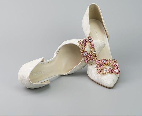 

women's shoes decoration rhinestone crystal shoe clip for wedding for party use removable, Black