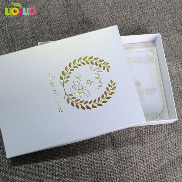 

high grade luxurious royal wedding invitation card clear acrylic card with box