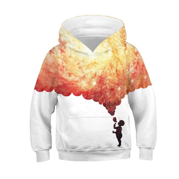 

new girls boys sweatshirts creative hoodies with horse tiger flamingo 3d print for children hoodie autumn kids shirt, Black