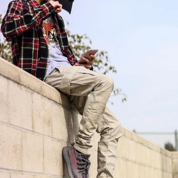 

19ss fear of god essentials drawstring cargo pants fog retro high street fashion casual men and women couple black trousers hfsskz081