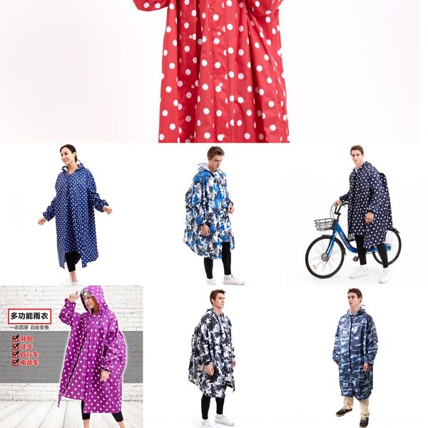 

fl183 single raincoat men's bicycle and women's long electric bicycle hiking raincoat material scratch-resistant exquisite printin, Red;brown