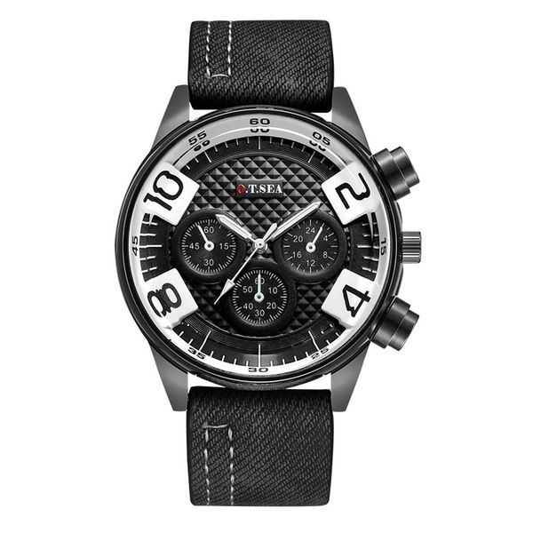 

2019 fashion casual business watches men alloy three eye dial leather band watch quartz wristwatches luxury relogio masculino, Slivery;brown