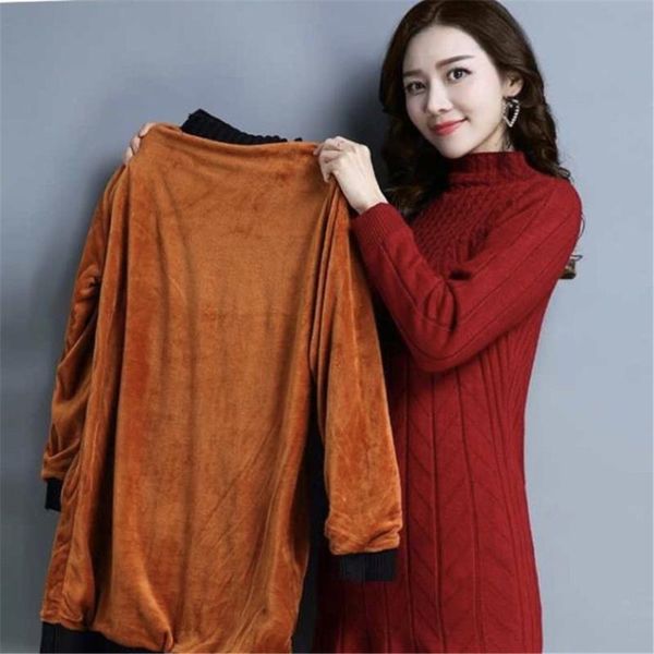 

women's sweaters fall/winter large size long knit base shirt plus fluffy dress for sweater women turtleneck winter clothes, White;black