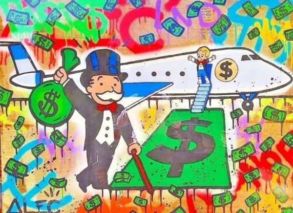 

wall art home decor handpainted &hd print alec monopoly banksy oil painting on canvas graffiti art home decor airplane 191007