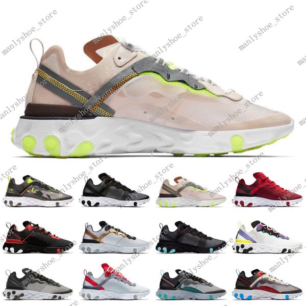 

2020 react element 87 55 running shoes for mens womens pack white sneakers marque men women trainer men women running shoes zapatos #005