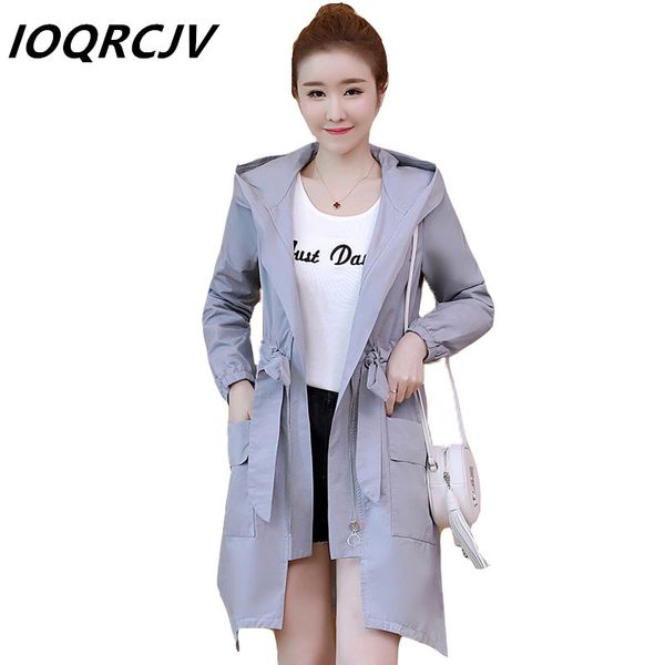 

2019 autumn trench coat women solid long casual fashion loose hooded zipper pocket belt irregular windbreaker female outwear, Tan;black