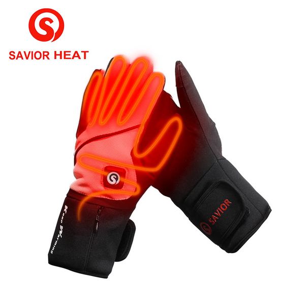 

savior heat battery heated glove winter 7.4v 2200mah 5 fingers and back of hand heating gloves outdoor batteries gloves