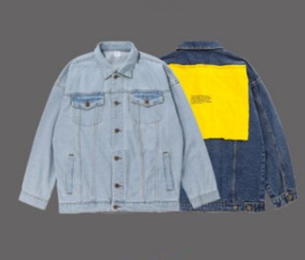 

men's casual denim jacket with simple color splicing and multi-pocket decoration, Black;brown