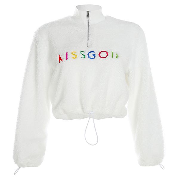 

2019 winter/autumn women sweatshirt casual short pullovers long sleeve o-neck streetwear korean hoodie outwear women clothing, Black