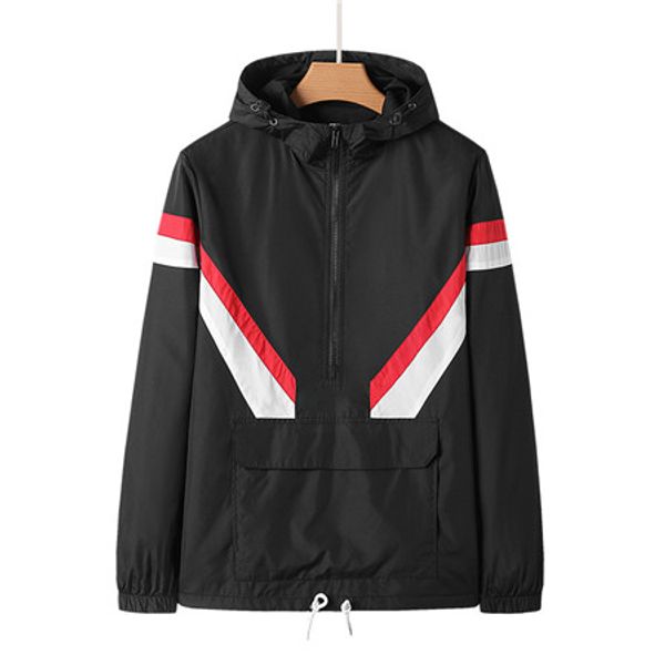 

2019 designers mens women cross stripe windbreaker jacktes contrast color winter wind coat casual hooded zipper lsy19891, Black;brown