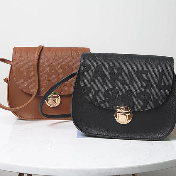 

2019 new crossbody bags for women casual solid color printing lock small square bag handbags