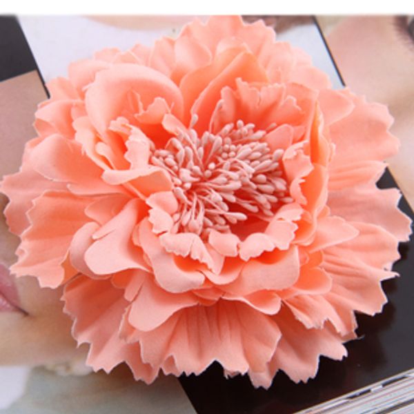 

hair accessory fabric peony big flower corsage brooch child full dress work wear hat flower, Golden;white