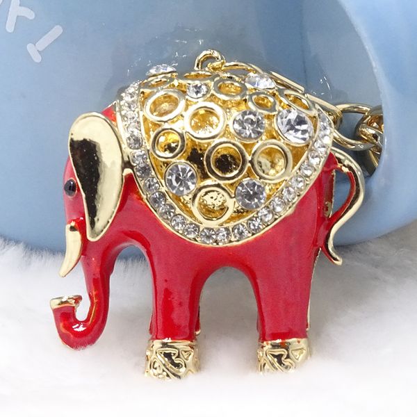 

xdpqq cute elephant key ring paint alloy three-dimensional double ladies bag buckle car pendant bedroom decoration mascot, Silver