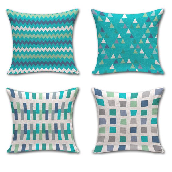 

stripe square geometric pattern pillow case cushion cover linen cotton throw square pillowcase cover drop ship 300795