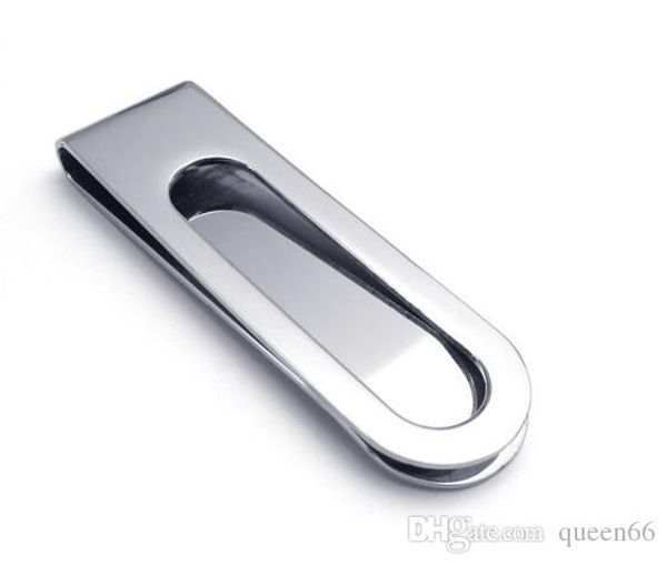 

new arrival simple fashion men'ts money clip stainless steel never fade money clip 52mm*16mm*5mm nice gift ing, Black