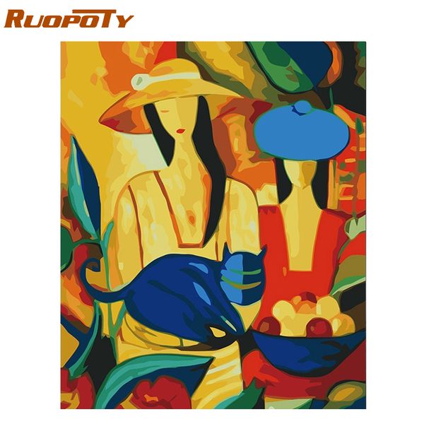 

ruopoty кадр diy картина числа рисунок картина искусства стены холст картины акриловые краски по номерам комплект для домашнего украшения
