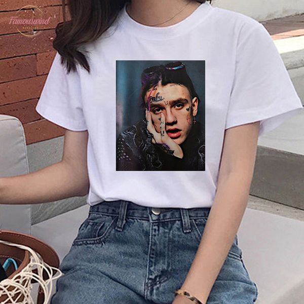 

90с graphic lil peep модального tshirt harajuku хип-хоп футболки женщина плакса ullzang мода t shirt ад boy streetwear top, White