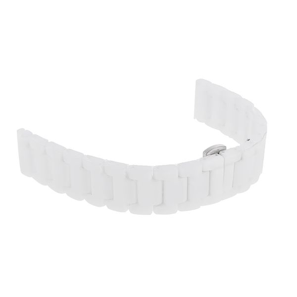 

ceramic watchband link replacement smart watch strap steel buckle white 18mm, Black;brown