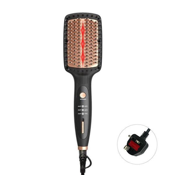 

hair brush cepillo pelo nylon hairbrush hair comb lady infrared straight scalp massage comb salon styling tools, Silver