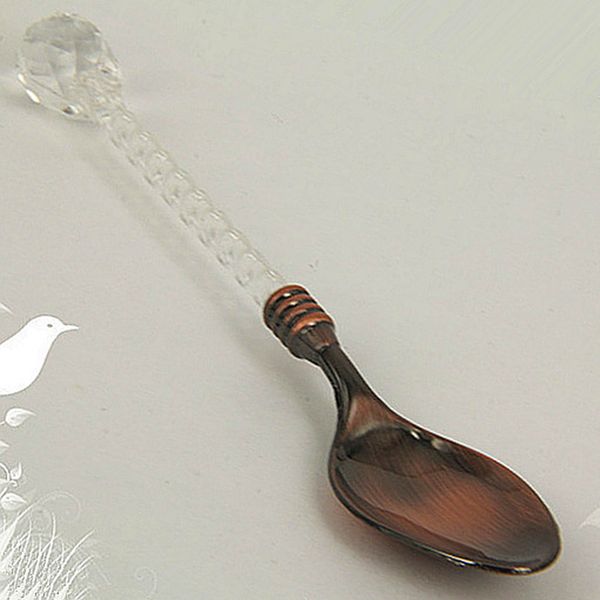 

crystal handle tea coffee spoon ice cream spoon dessert ladle scoop for home/bar