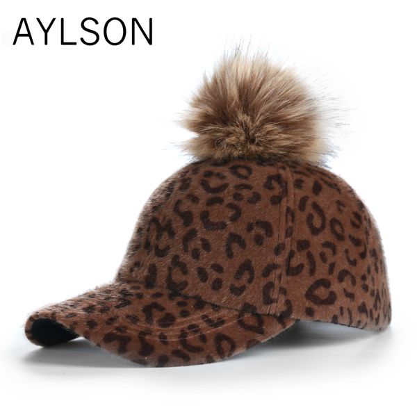 

полный леопард женщина хвост бейсболка осень и зима 2019 новый искусственный мех помпон шапка панама женщины вс шляпа открытый, Blue;gray