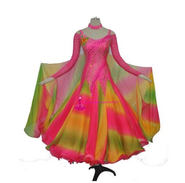 2019 Ballroom Dancing Costume For Lady Custom Made Size Long Sleeve Flamenco Modern Waltz Ballroom Competition Dance Dresses Women From