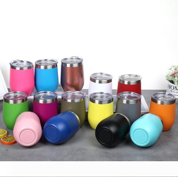 

12oz нержавеющей стали массажер бокалов яйцо кубок бутылки воды 2 слоя с вакуумной изоляцией кружка пива шампанское кофе кружки с люки бокал