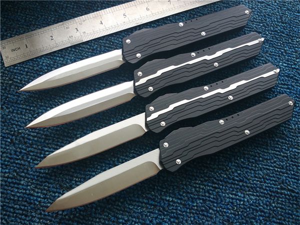

Cypher D/A Custom Nemesis knives D2 steel Satin Drop point Dagger Plain 7075 aluminum handle Pocket knife with nylon sheah P76Q F