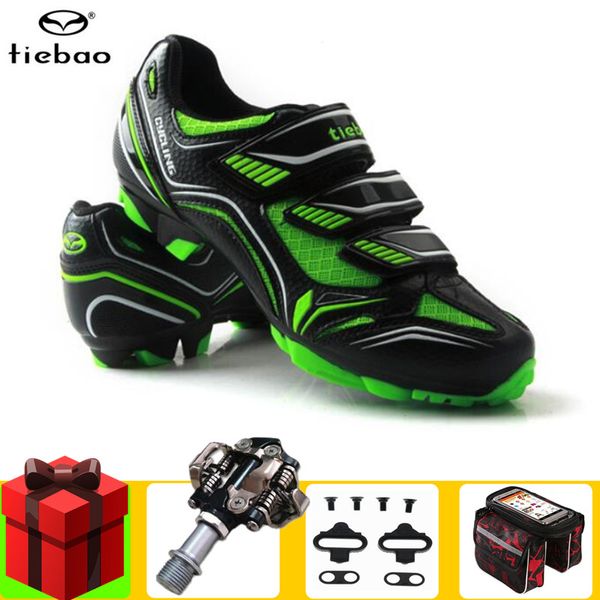 

tiebao cycling shoes sapatilha ciclismo mtb add spd pedal set mountain bike breathable riding bicycle shoes men sneakers women, Black