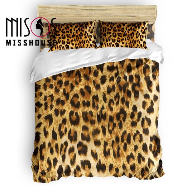 

misshouse wild animald leopard duvet cover set bed sheets comforter cover pillowcases 4pcs bedding sets