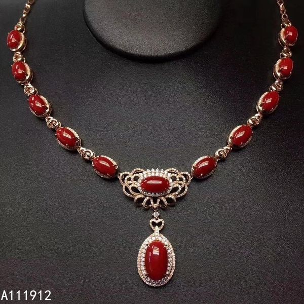 

тест поддержки естественный красный коралл стерлингового серебра 925 женщин кулон ожерелье цепь kjjeaxcmy штрафа ювелирных изделий классичес, Silver