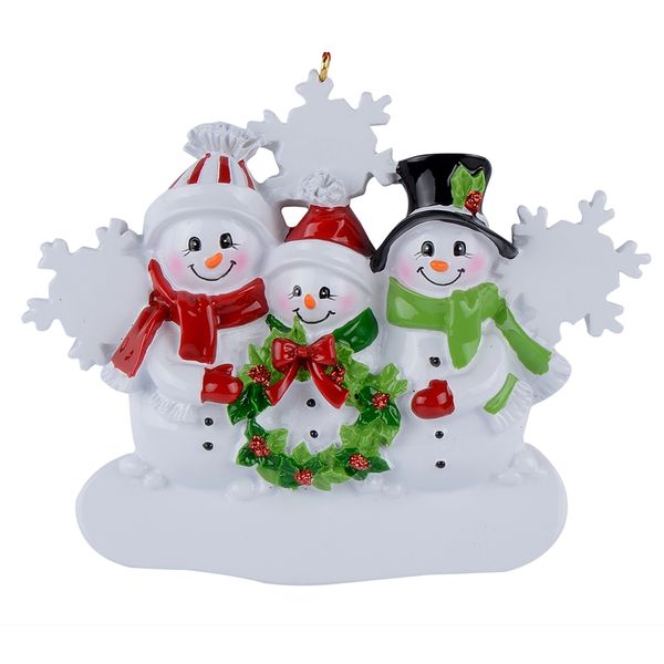 

resin hanging personalized christmas ornaments snowman family of 3 home craft souvenirs personalized gifts or home decorations