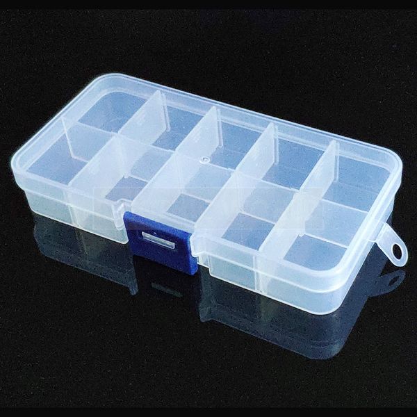 

10 решетчатый корпус plastic box практические регулируемый отсек для хранения ювелирных изделий из бисера винтовой держатель дисплея организ