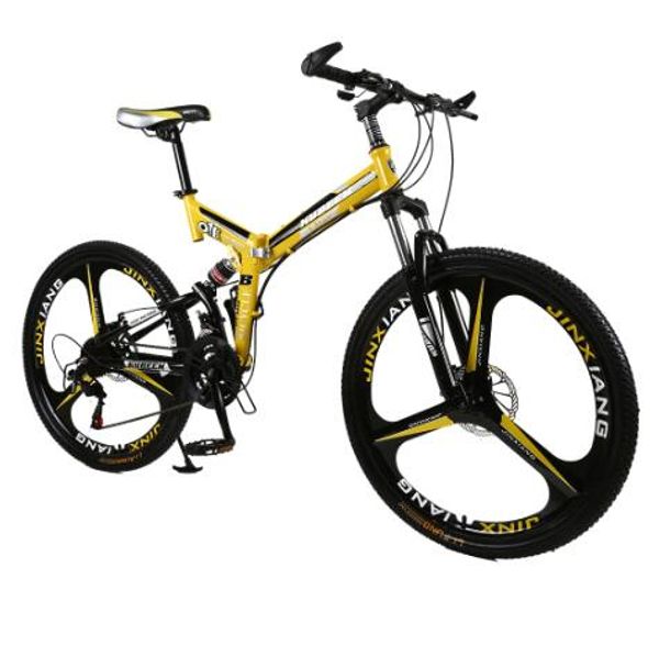 

26 inches 21 speed folding bicycle male / female / student mountain bike double disc brake full shockingproof frame brakes
