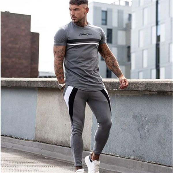 

фитнес дизайнер мужские брюки средней талией повседневные эластичные брюки бодибилдинг одежда мода шить тренировочные брюки мужские бегуны, Black