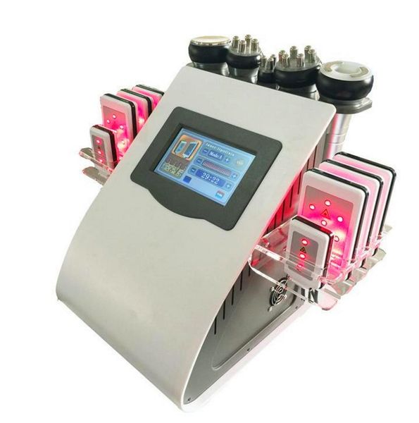 

40k ultrasonic liposuction cavitation 8 pads 6 in 1 lllt lipo laser slimming machine vacuum rf skin care salon spa equipment dhl ship