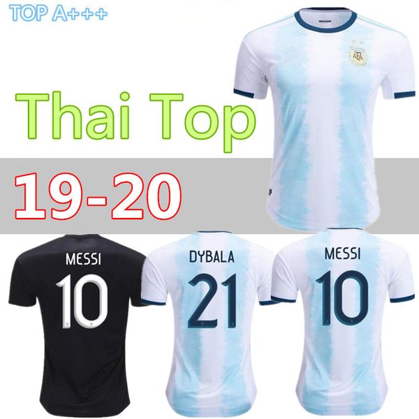 

messi argentina icardi higuain dybala soccer jersey 19 20 home di maria aguero thai quality argentina football shirts 2019, Black