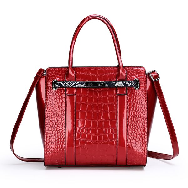

alligator shoulder crossbody bags fashion trapeze women's patent leather handbags fashion women messenger bags