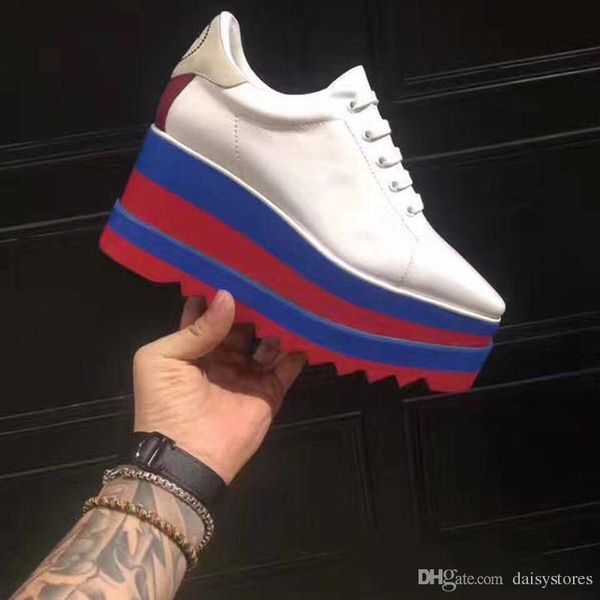 

women shoes flats platform shoes lace up fashion square toe red wave bottom casual genuine leather shoes woman size 33-41