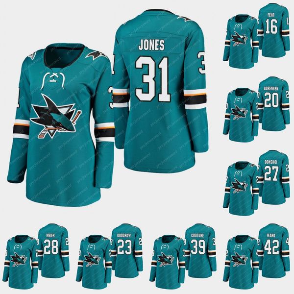 

womens san jose sharks logan couture timo meier jannik hansen martin jones eric fehr joonas donskoi evander kane joel ward hockey jerseys, Black;red