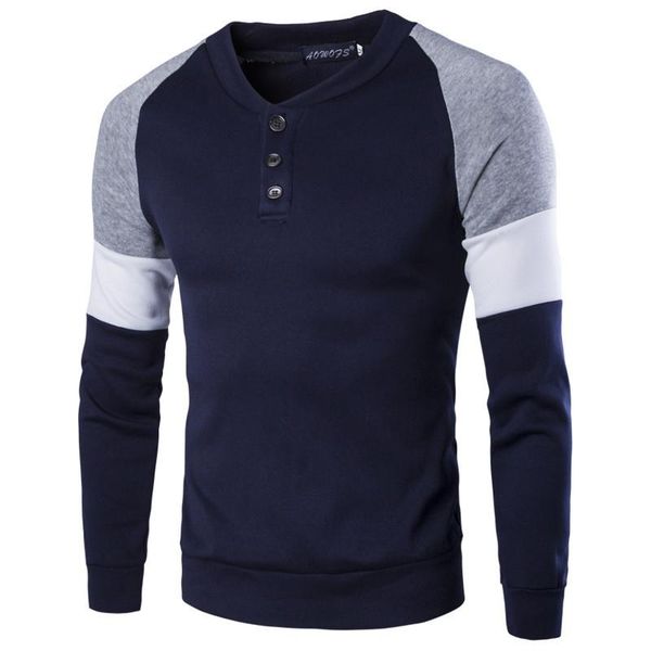 

autumn mens designer panelled sweatshirts fashion mens crew neck casual loose pullover clothing, Black