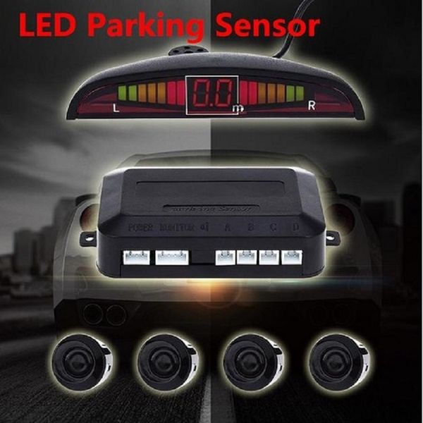 

new car led parking sensor kit 4 sensors 22mm backlight display reverse backup radar monitor system