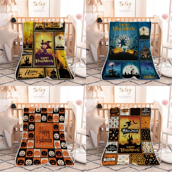 

halloween blankets 4 styles single plush digital printed air conditioner designer blanket kids pumpkins cloak cape shawl wrap zjy762