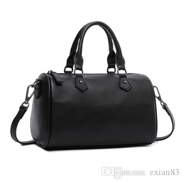 

lady fashion canvas and cowhide leather tote boston handbag