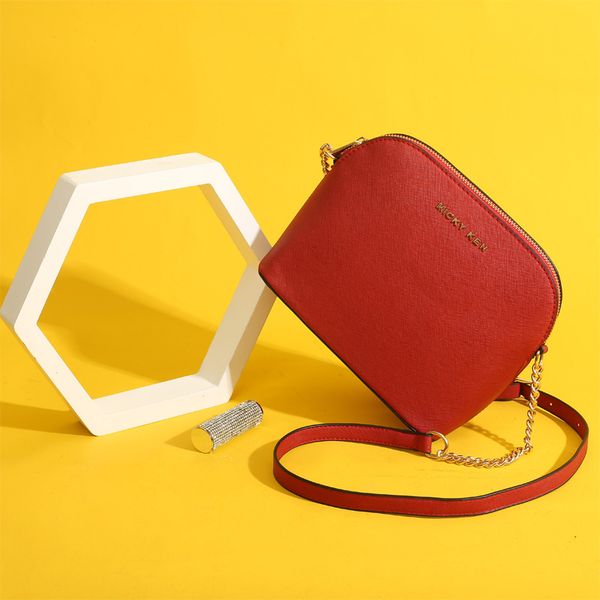 

spring new women's bag cross pattern leather bag single shoulder slant straddle leisure fashion chain small shell lady