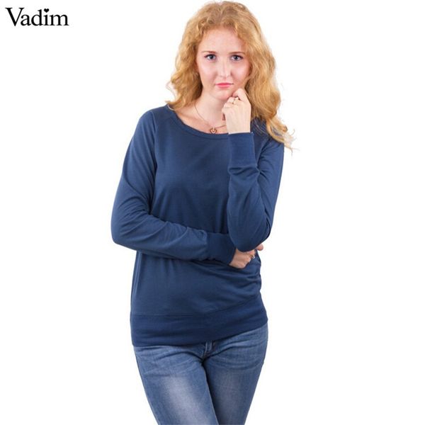 

women basic sweatshirt loose pullover o-neck long sleeve knitted thin roupas femininas casual office wear zc042, Black